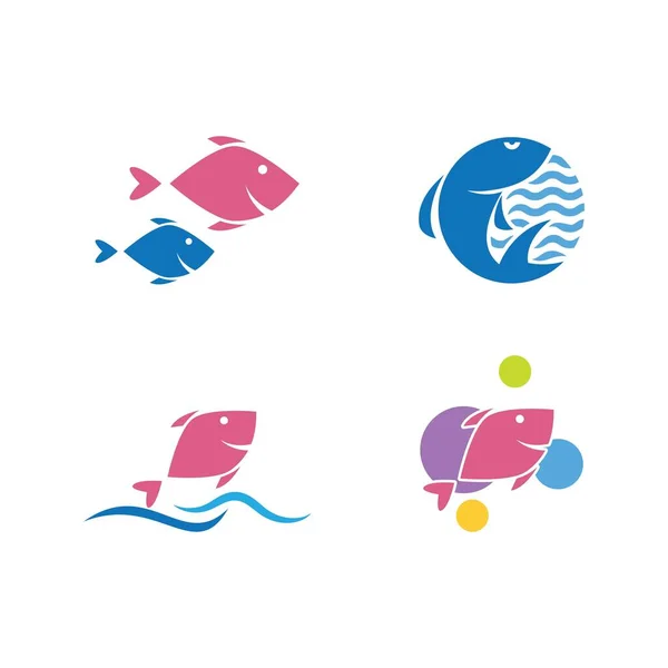Balık Ilüstrasyon Logo Vektör Şablonu — Stok Vektör
