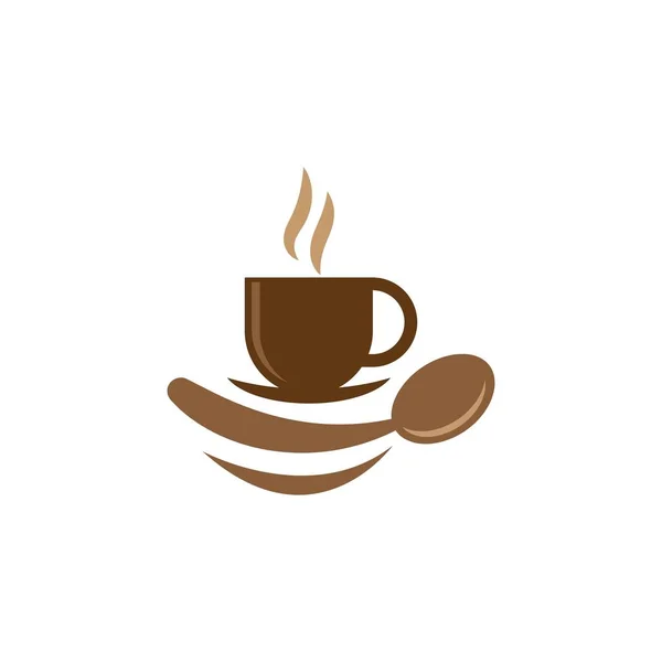 Корм Кофе Кубок Логотип Векторный Плоский Дизайн — стоковый вектор