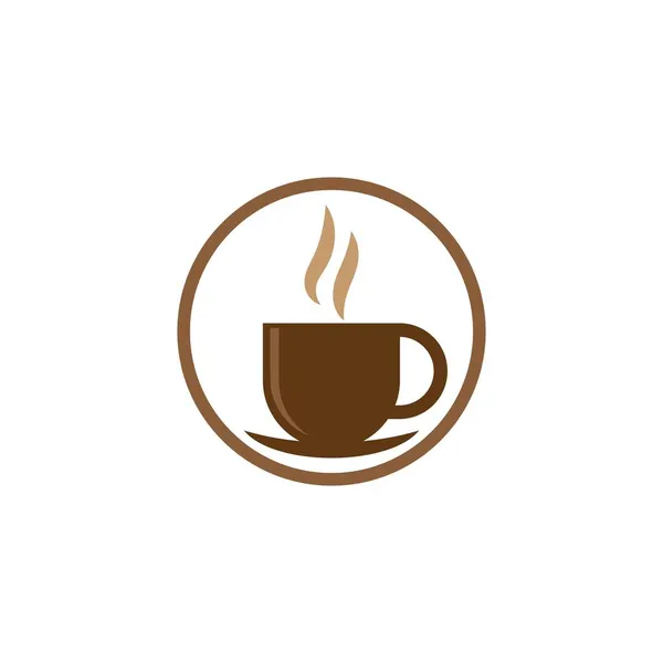 Καφές Κύπελλο Πρότυπο Λογότυπο Διάνυσμα Επίπεδη Σχεδίαση — Διανυσματικό Αρχείο