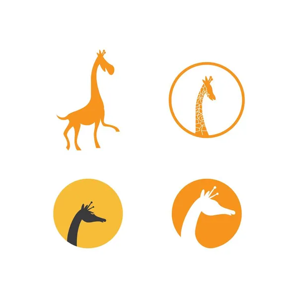 Giraffe Logo Illustration Vektor Flaches Design — Stockvektor