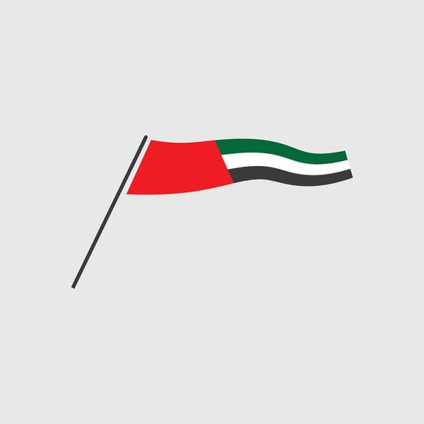 Uni Emirate Arco Bandera Ilustración Vector Plano Diseño — Vector de stock