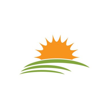 güneş ilüstrasyon logo vektör şablonu