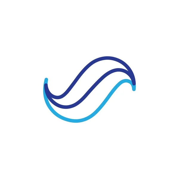 Woda Fala Ilustracja Logo Wektor Projektu — Wektor stockowy