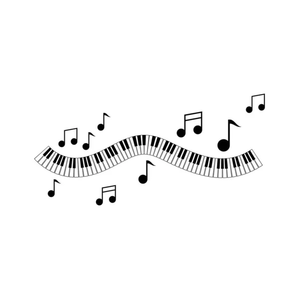 Klaviervektor Abbildung Flache Designvorlage — Stockvektor