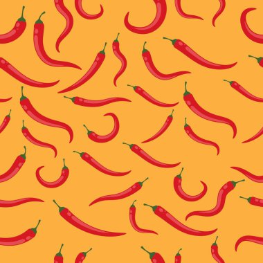 Red hot Chili background seamless illustration vector