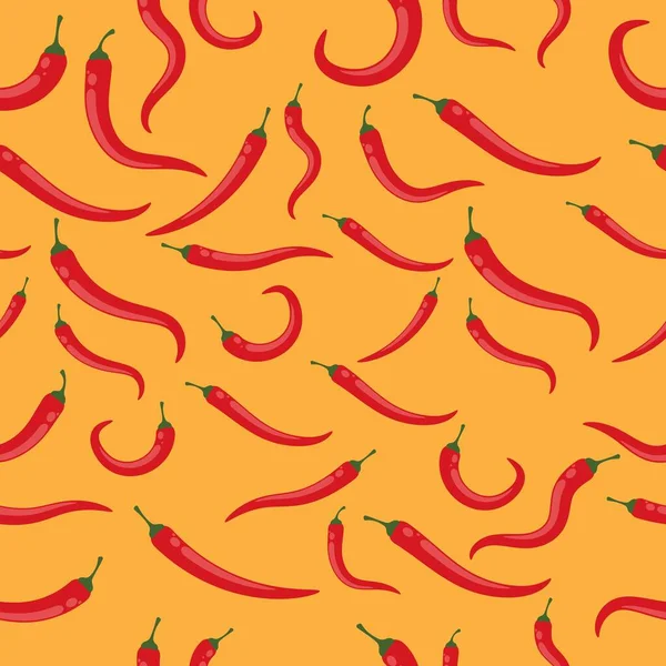 Red Hot Chili Background Seamless Illustration Vector — Vettoriale Stock
