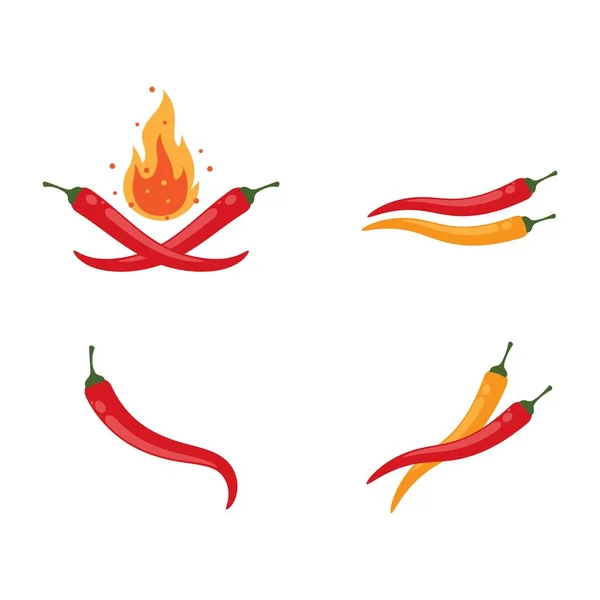 Red Hot Chili Illustration Logo Vector Template — Image vectorielle