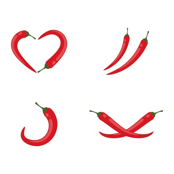 Red Hot Chili Illustration Logo Vector Template — Image vectorielle