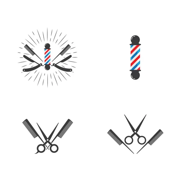 Vintage Barber Shop Logo Vectoriel Icône Modèle — Image vectorielle