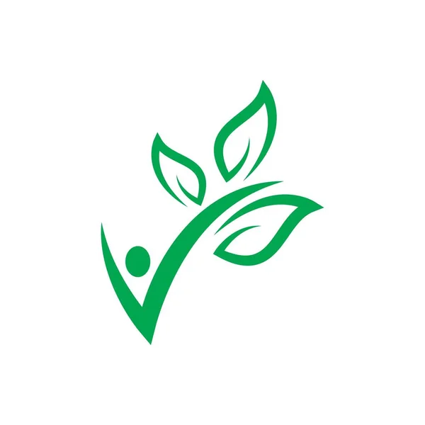 Green Leaf Illustration Nature Logo Design — Stock Vector