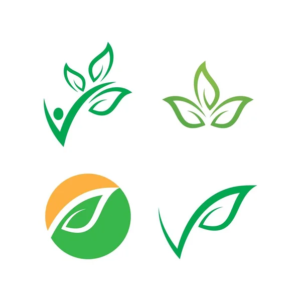 Grünes Blatt Illustration Natur Logo Design — Stockvektor