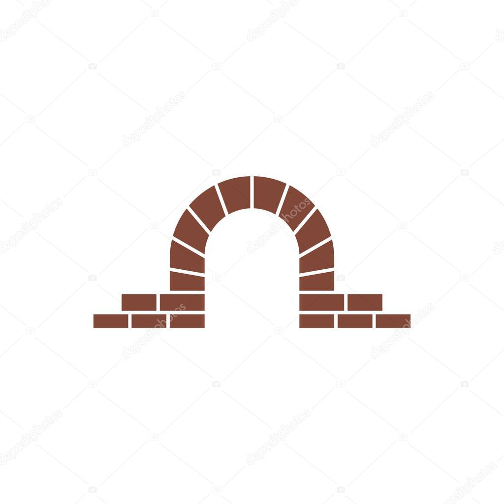 Brick bridge logo vector ilustration design