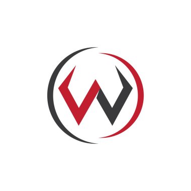 W harfi logo vektör çizimi
