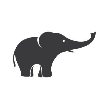 Fil logosu çizim vektörü düz tasarım