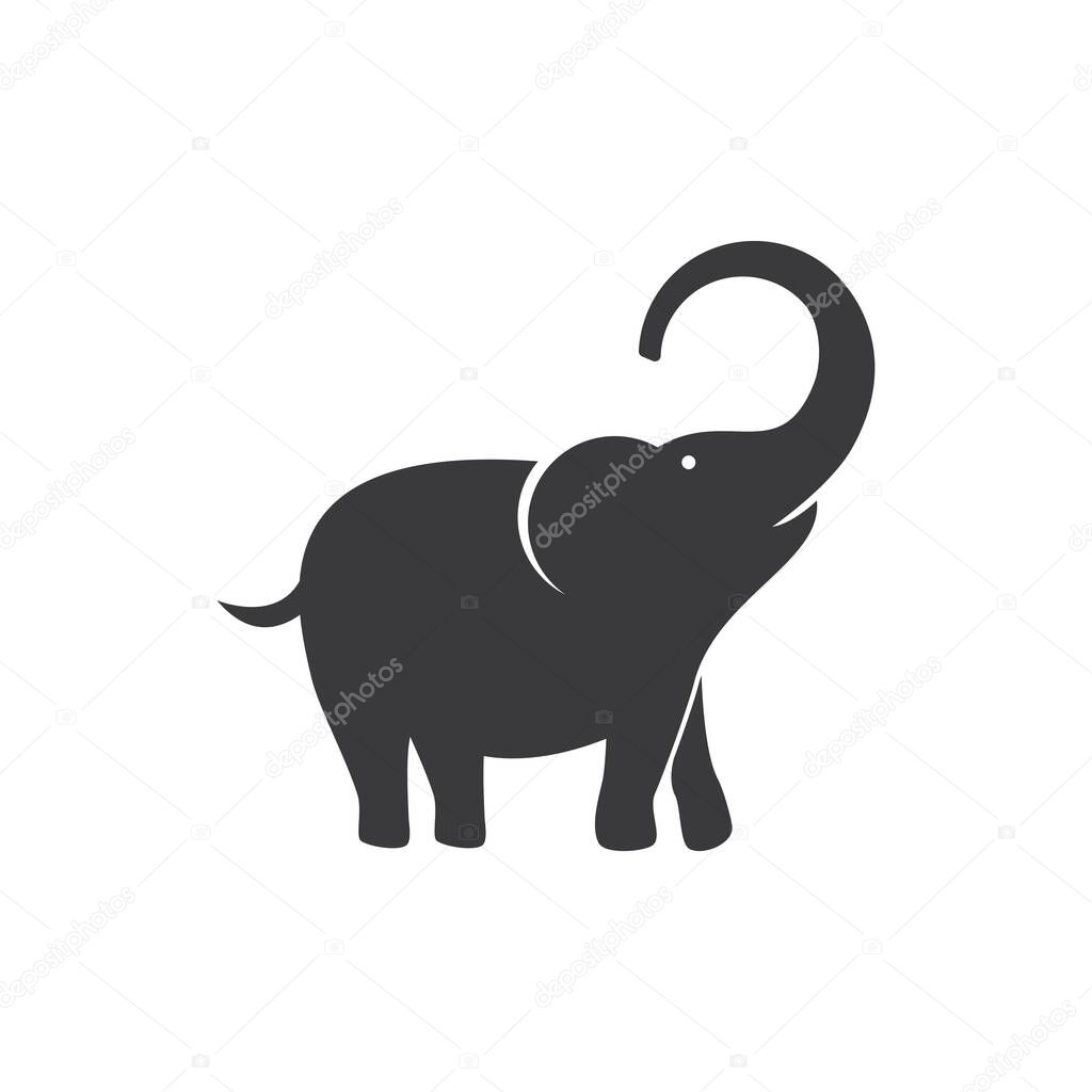 Elephant logo illustration vector flat design