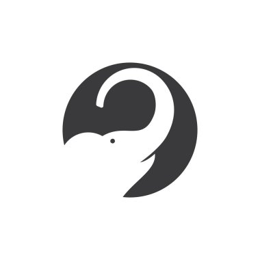 Fil logosu çizim vektörü düz tasarım