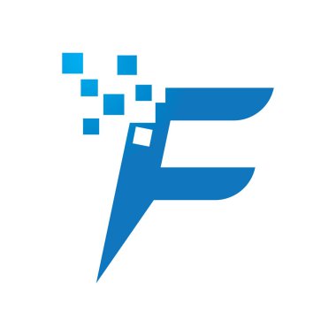 F ilk harf logo vektör tasarımı