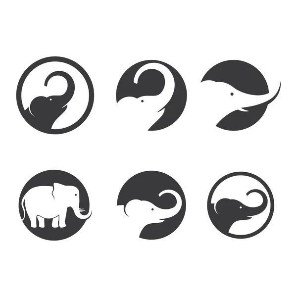 Elefante Logotipo Ilustração Vetor Design Plano —  Vetores de Stock