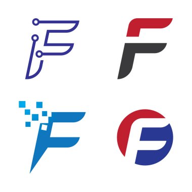 F ilk harf logo vektör tasarımı