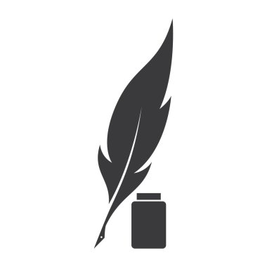 Tüy ilüstrasyon logo vektör şablonu