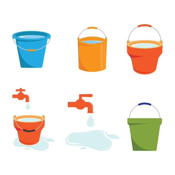 Water Bucket Icon Flat Design — Stock Vector