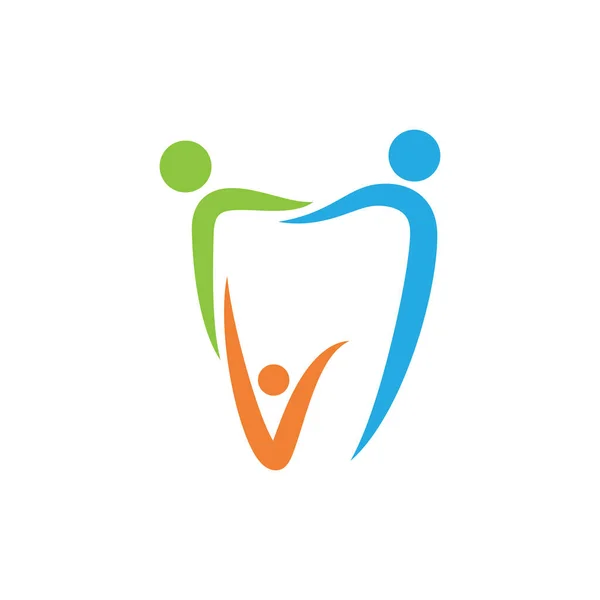 Logo Dentale Modello Vettoriale Illustrazione Design Piatto — Vettoriale Stock