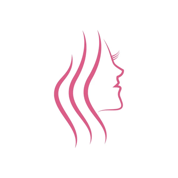 Beauty Woman Face Logo Vector Template — Stock Vector