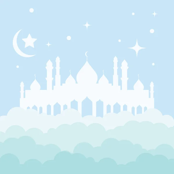 Ramadhan Kareem Plakat Banner Oder Tapete Flache Design Vektor — Stockvektor