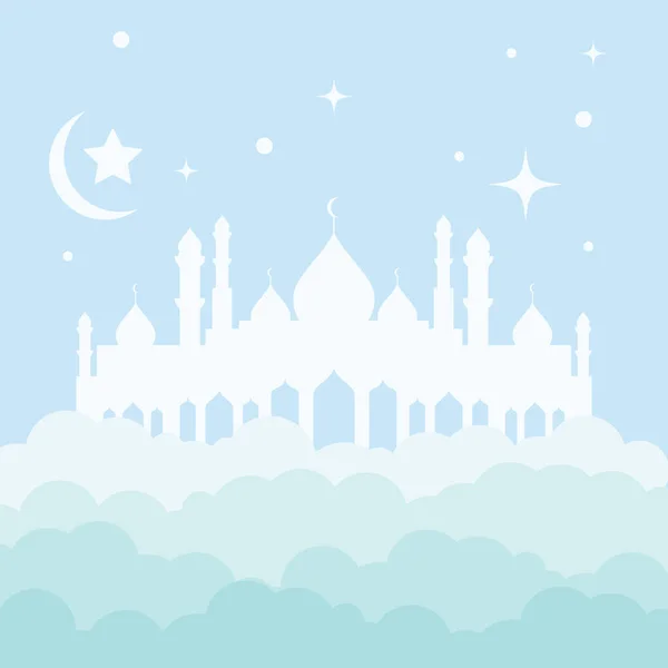 Ramadhan Kareem Poster Banner Behang Platte Ontwerp Vector — Stockvector