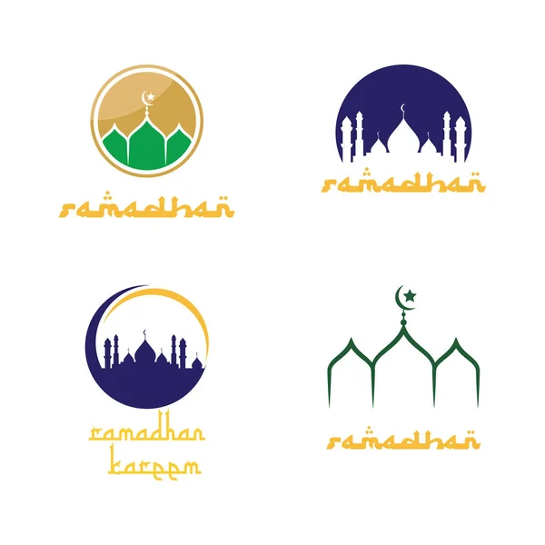 Ramadhan Kareem Cartel Bandera Fondo Pantalla Plana Vector Diseño — Archivo Imágenes Vectoriales