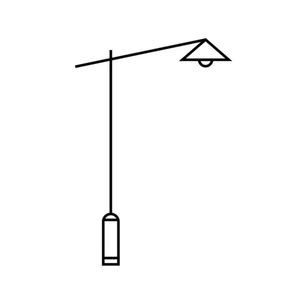 Street Lamp Line Icon Vector Flat Design — Stock Vector