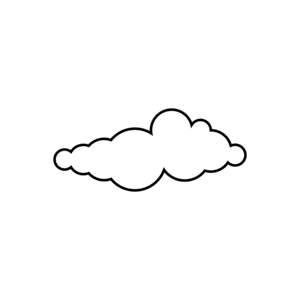 Cloud Lijn Pictogram Vector Plat Ontwerp — Stockvector