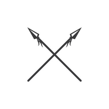 Mızrak logosu ve sembol vektör tasarımı çizimi