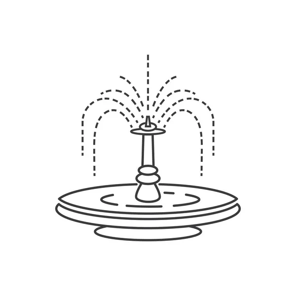 City Fountain Line Icon Vector Flat Design — Stock Vector