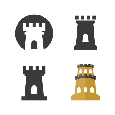Castle ilüstrasyon logo vektör şablonu 