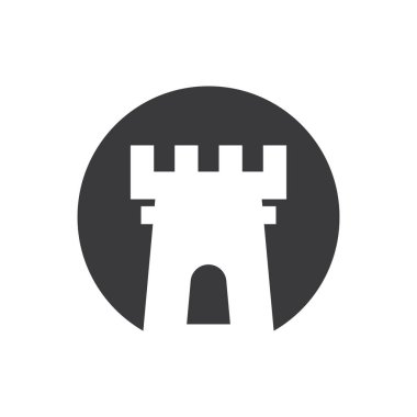 Castle ilüstrasyon logo vektör şablonu 
