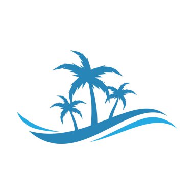 Palmiye ağacı illüstrasyon logo şablonu vektör tasarımı