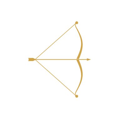 Okçuluk logosu vektör ilüstrasyonu düz tasarım