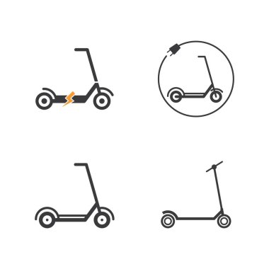 Scooter simgesi düz tasarım 10 birim