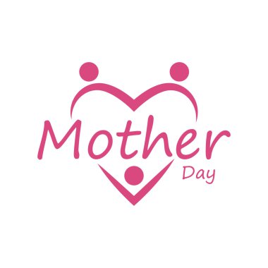 Anneler Günü kartpostalı ya da logo vektörü düz tasarım