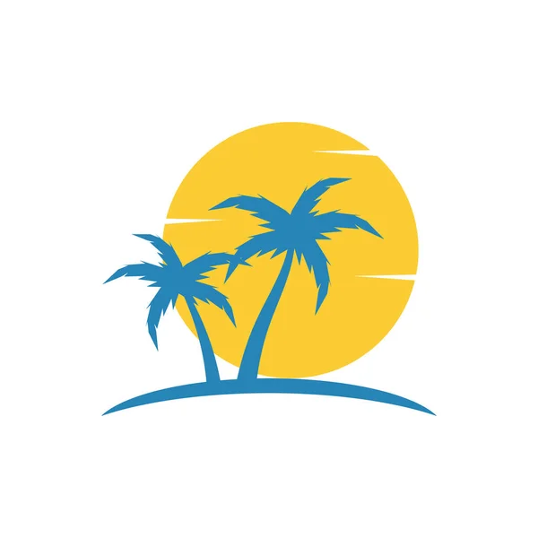 Folha Palmeira Ilustração Logotipo Modelo Vetor Design — Vetor de Stock