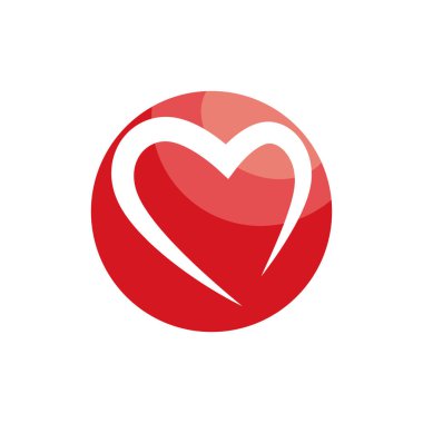 Aşk ve el logosu vektör illüstrasyon tasarımı