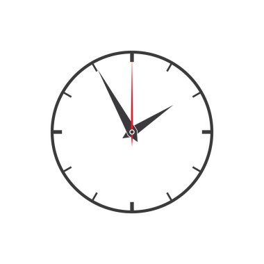 O 'Clock simgesi düz tasarım vektörü