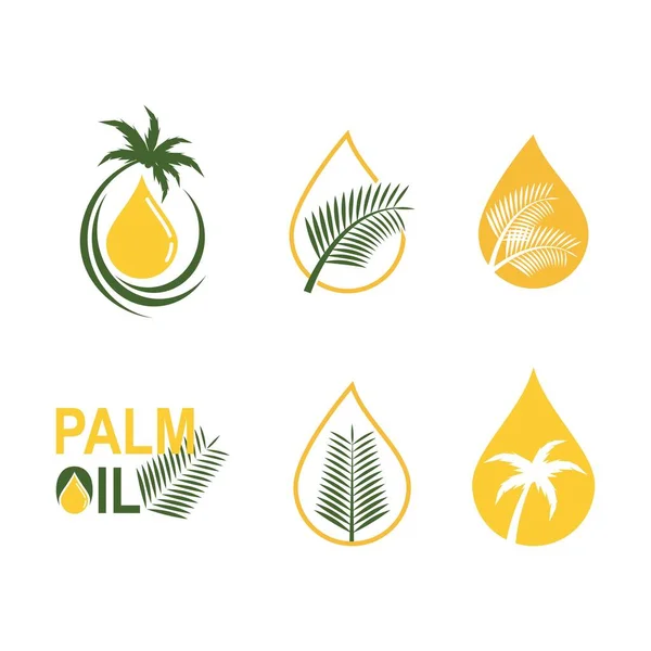 Palmiye Yağı Logo Vektörü Düz Tasarım — Stok Vektör