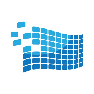 Güneş paneli logo vektör düz tasarımı