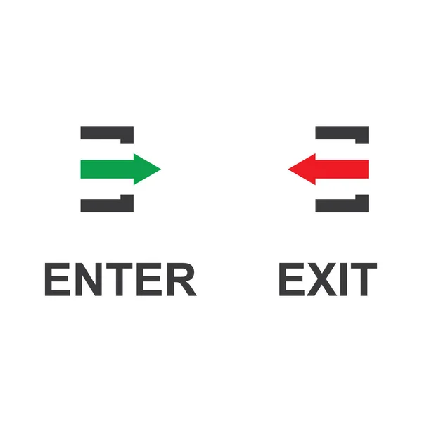 Enter Exit Icon Vector Flat Design — Stockvector