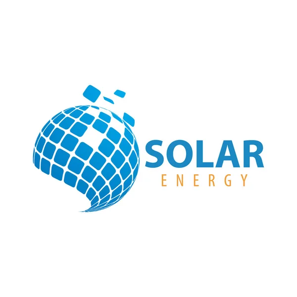 Solar Panel Logo Vector Flat Design — Vector de stock