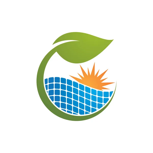 Solar Panel Logo Vector Flat Design — Vector de stock
