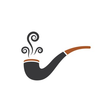 Sigara içilen boru simgesi vektör düz tasarımı