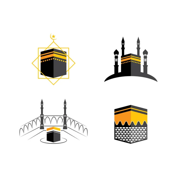 Kaaba Logo Ilustración Vector Diseño — Archivo Imágenes Vectoriales